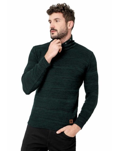 Saco matizado ladrillo cuello alto