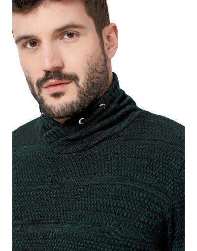 Saco matizado ladrillo cuello alto