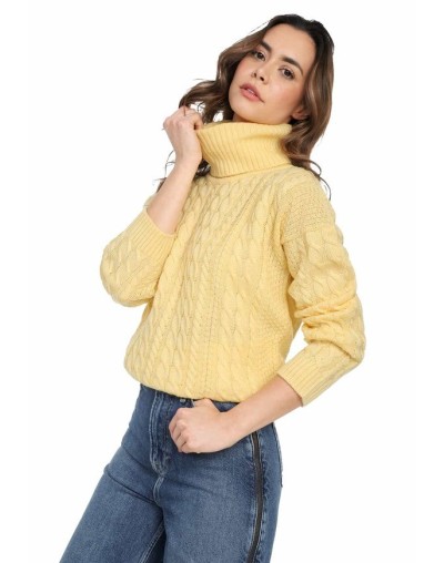 Saco trenza completo cuello tortuga