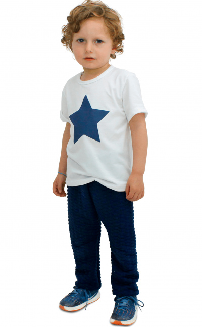 Camiseta blanca estampado de estrella azul