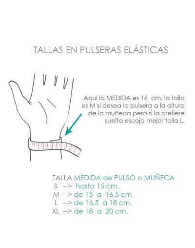 Pulsera aguamarina elástica x tallas