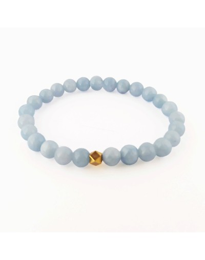 Pulsera aguamarina elástica x tallas