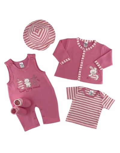 Jumper de 5 piezas rosado