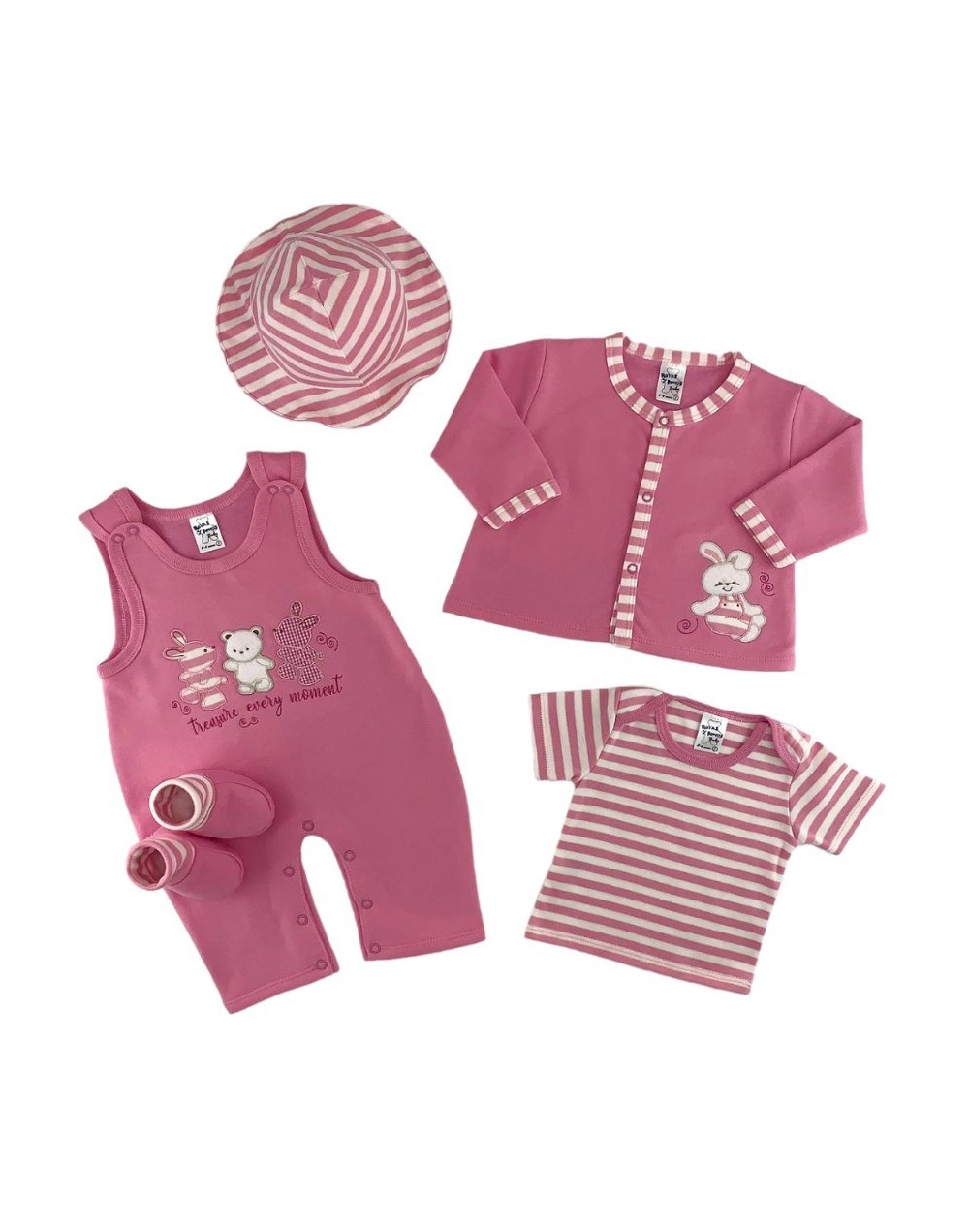 Jumper de 5 piezas rosado
