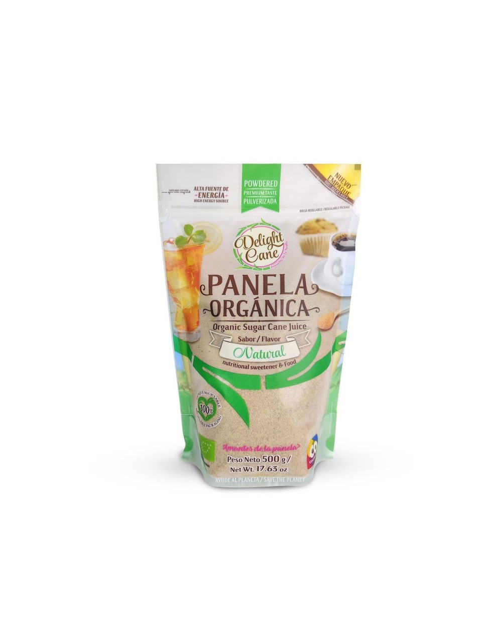 Panela orgánica pulverizada doy pack x 500g