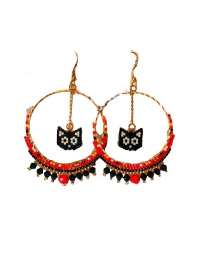 Aretes en aro con miyuki