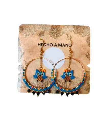 Aretes en aro con miyuki