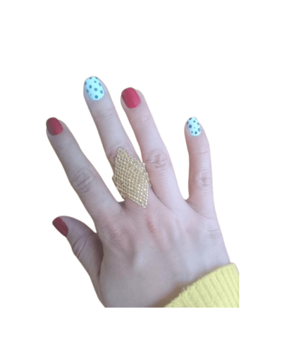 Anillo rombo dorado