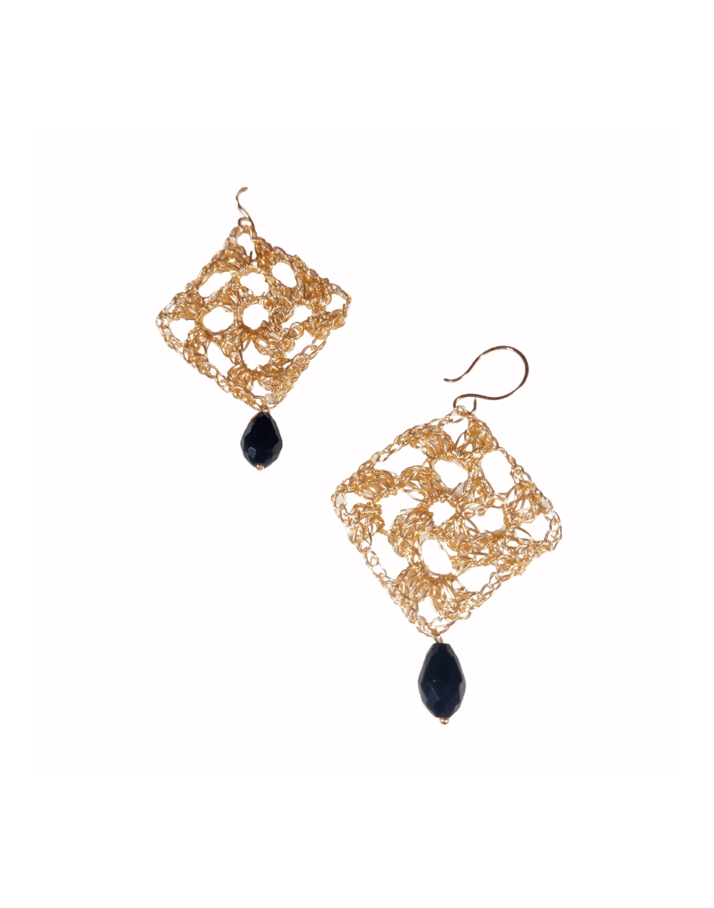 Aretes rombo crochet