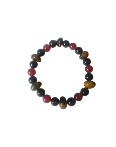 Pulsera de ojo de tigre cornalina y ónix