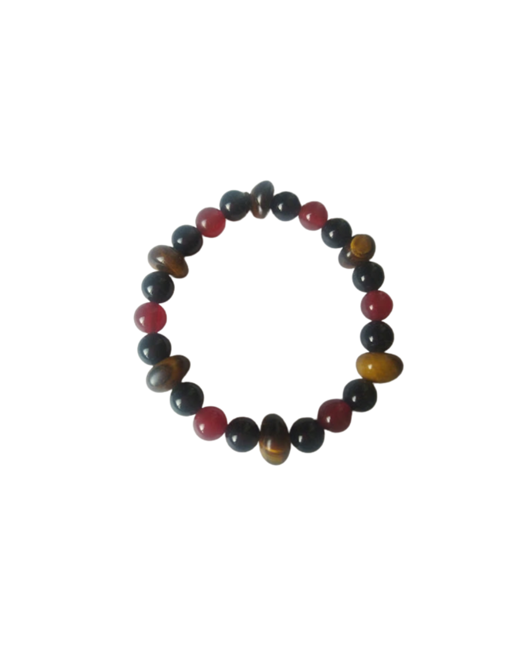 Pulsera de ojo de tigre cornalina y ónix