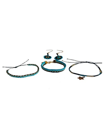 Set de pulseras con aretes