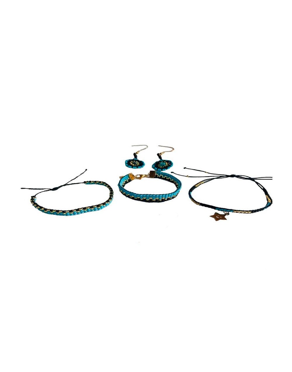 Set de pulseras con aretes