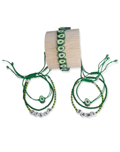 Set de pulseras de aguacate 