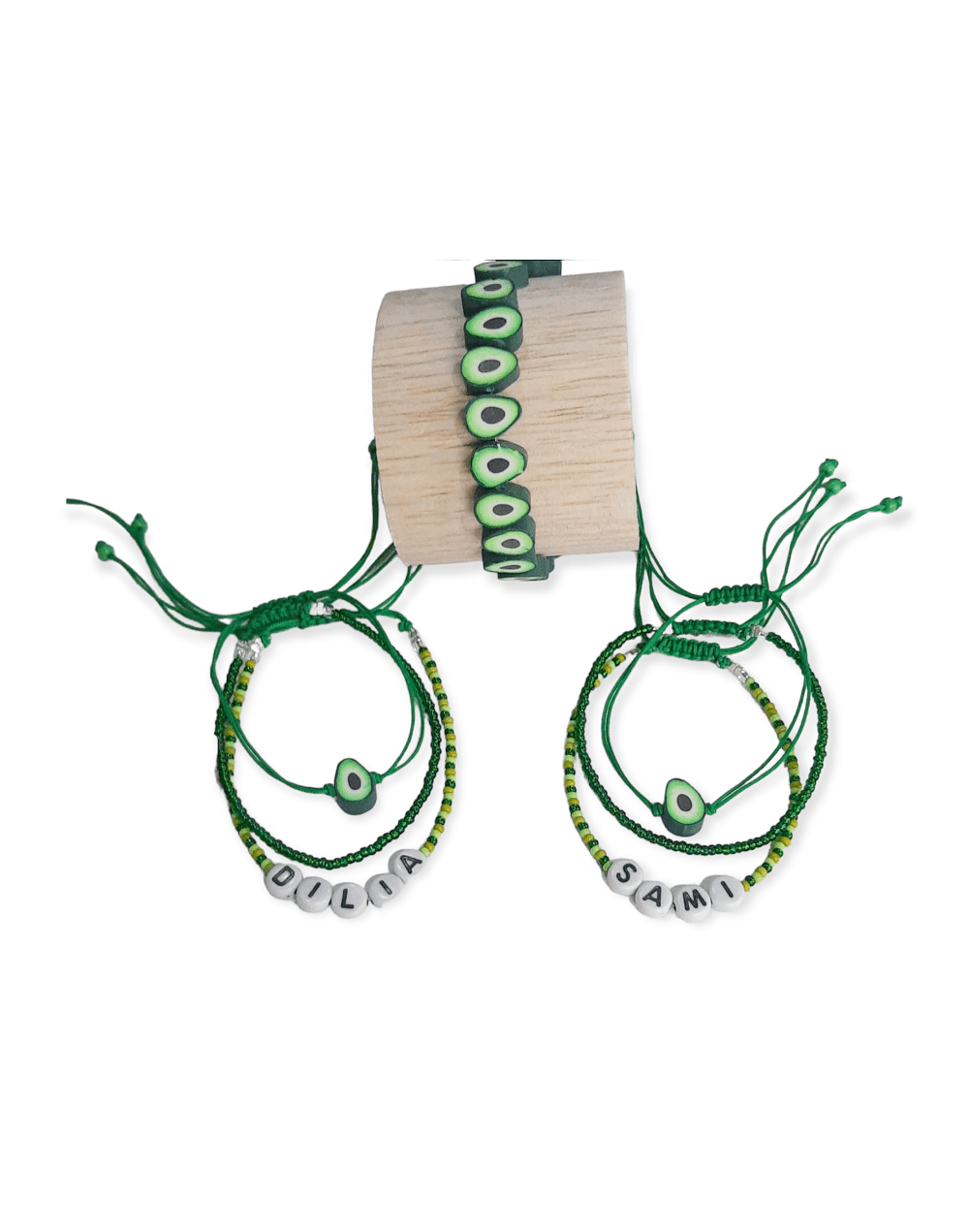 Set de pulseras de aguacate 