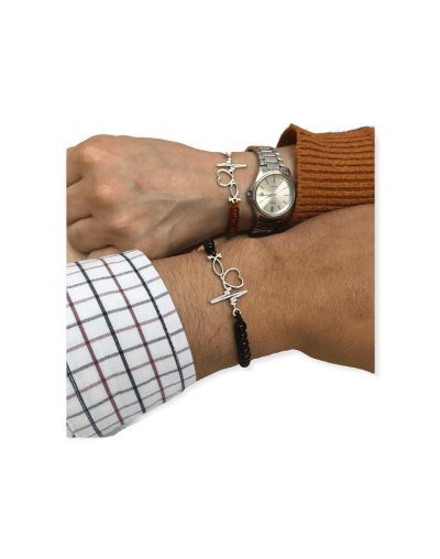 Pulsera para pareja con dije