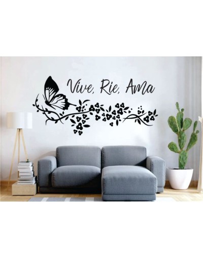 Vinilo decorativo Vive - ríe - ama