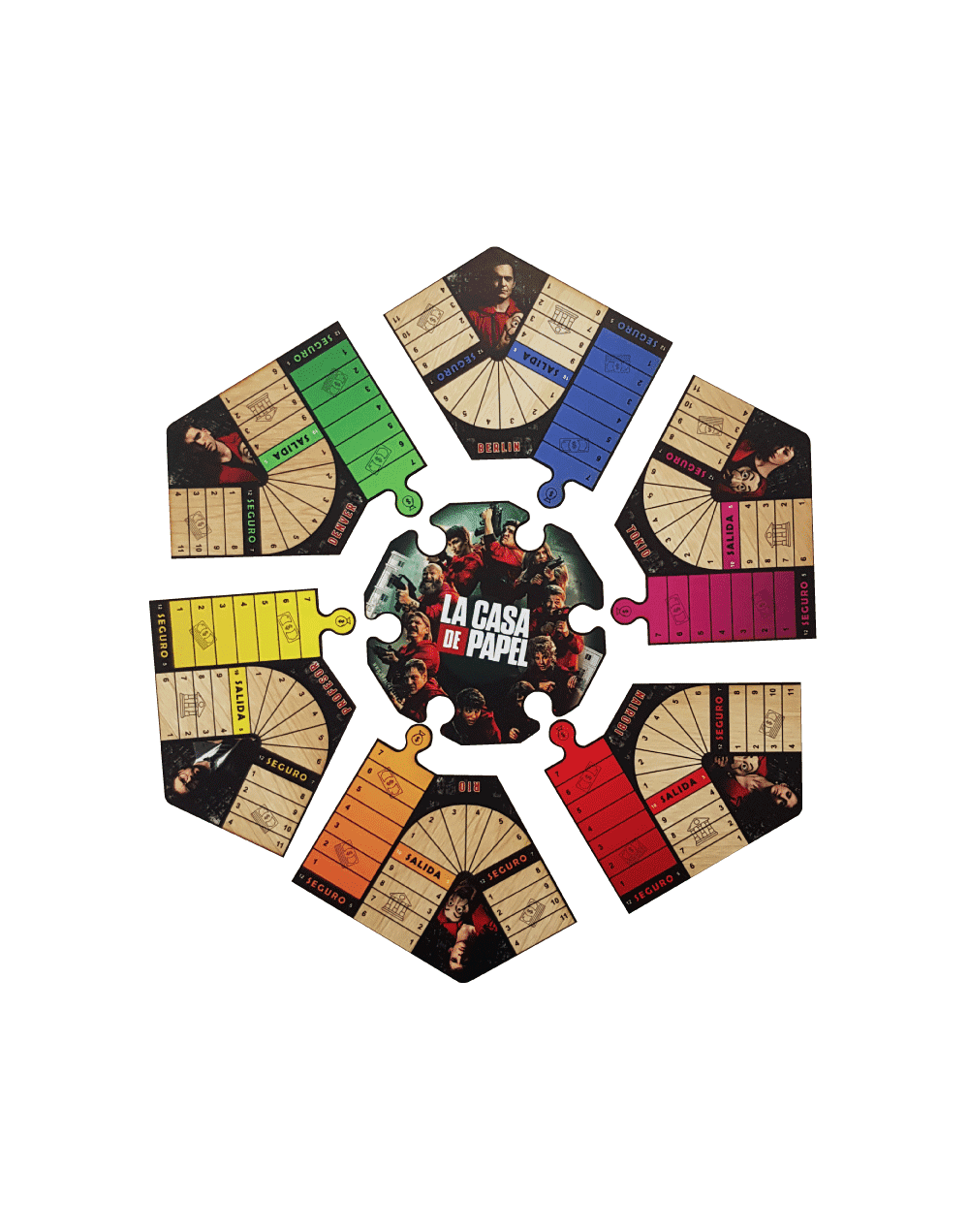 Parquesrompecabezasla casa de papel6puestos oferta envío gratis  juego de mesa