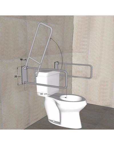 Baranda En Acero Inoxidable Abatible De Baño Para Discapacitados
