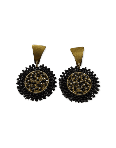 Aretes tejidos en mostacilla
