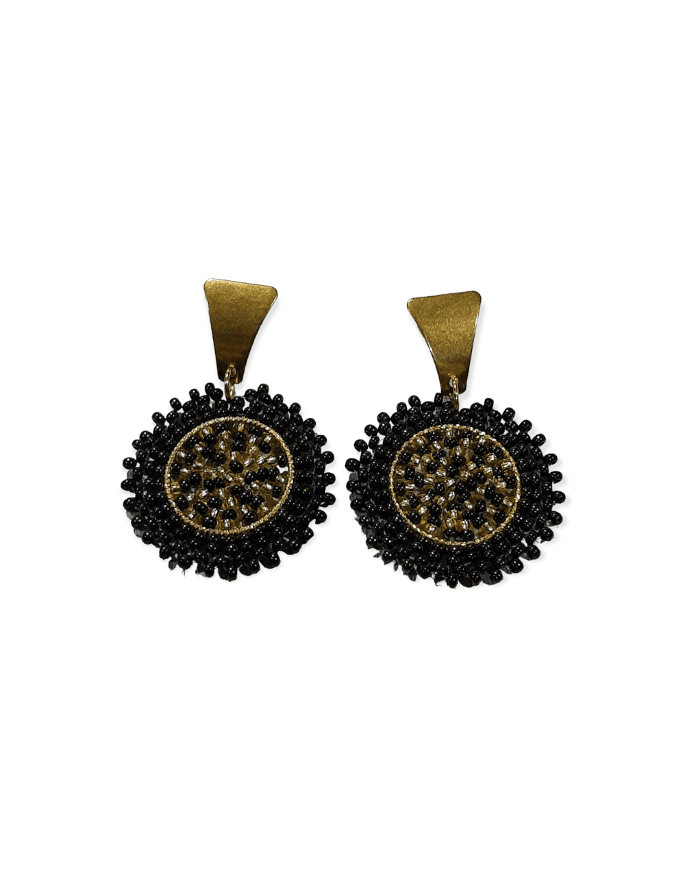 Aretes tejidos en mostacilla