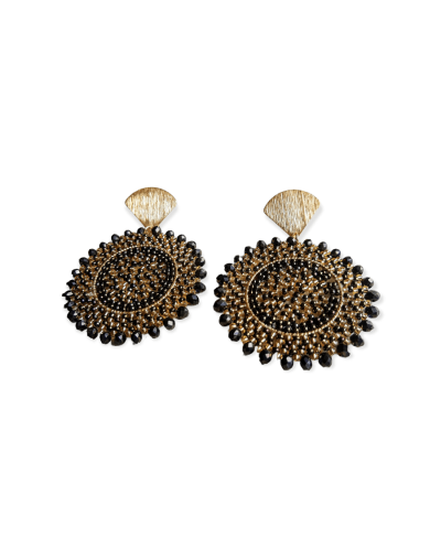 Aretes tejidos en mostacilla