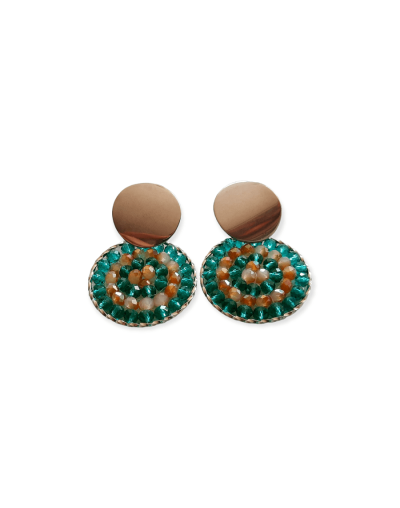 Aretes tejidos en mostacilla