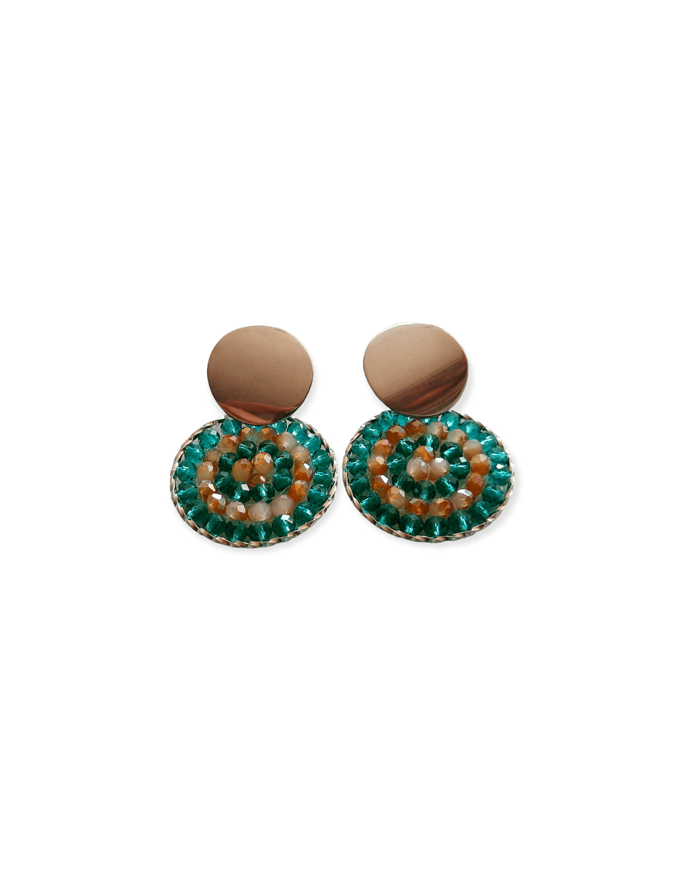 Aretes tejidos en mostacilla