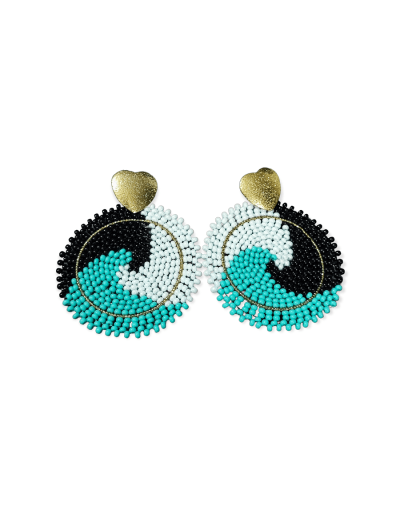 Aretes tejidos en mostacilla