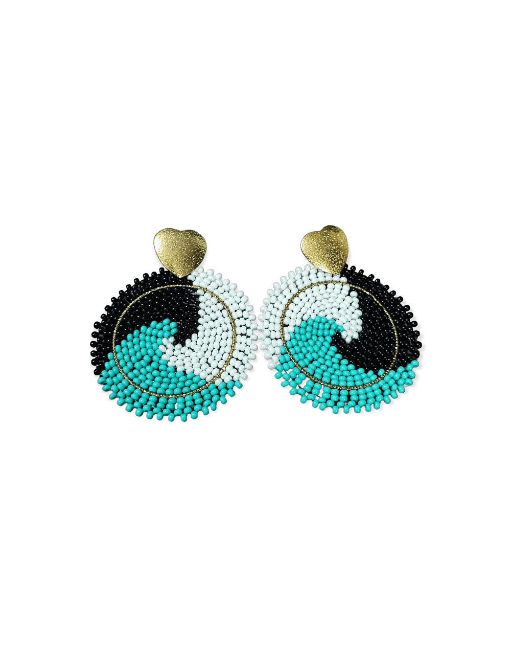 Aretes tejidos en mostacilla
