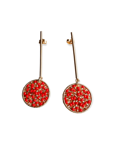 Aretes tejidos en mostacilla