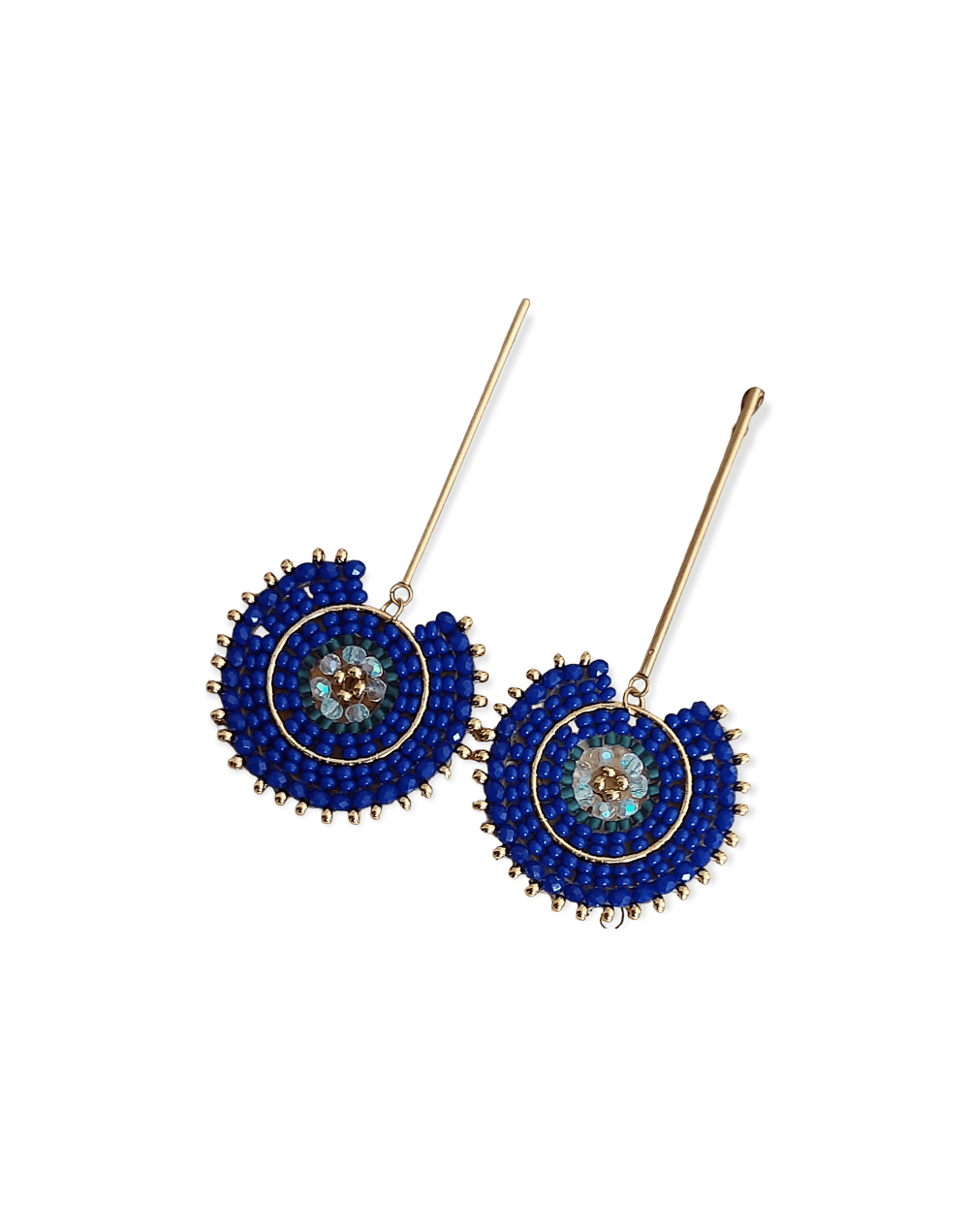 Aretes tejidos en mostacilla