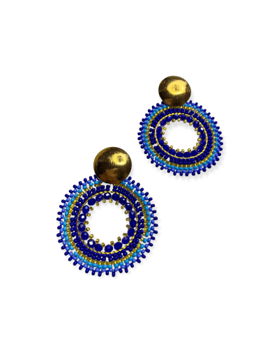 Aretes tejidos en mostacilla