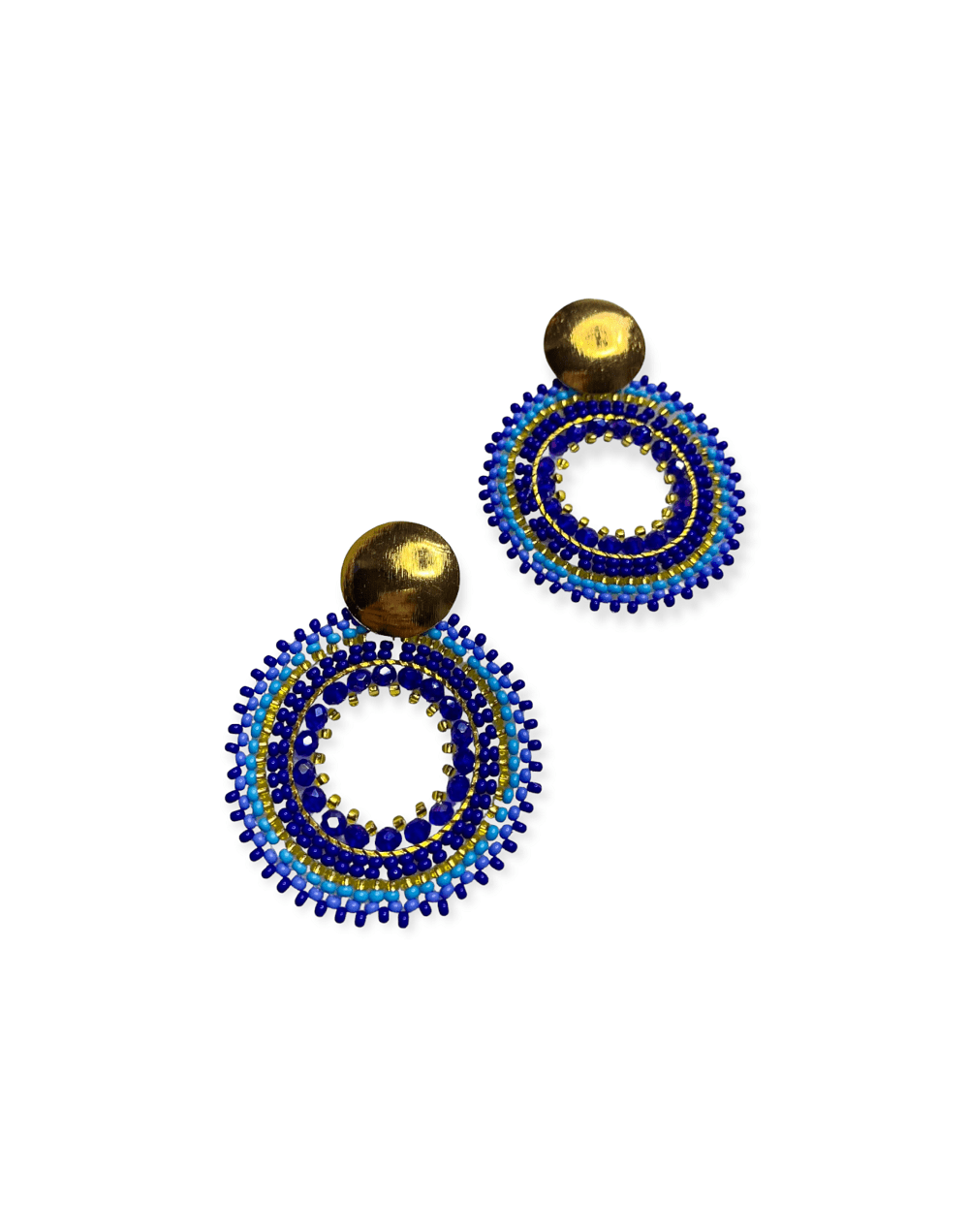 Aretes tejidos en mostacilla