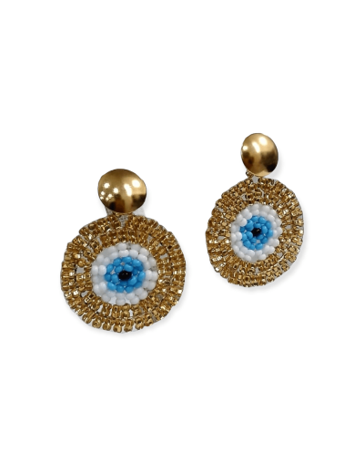 Aretes tejidos en mostacilla