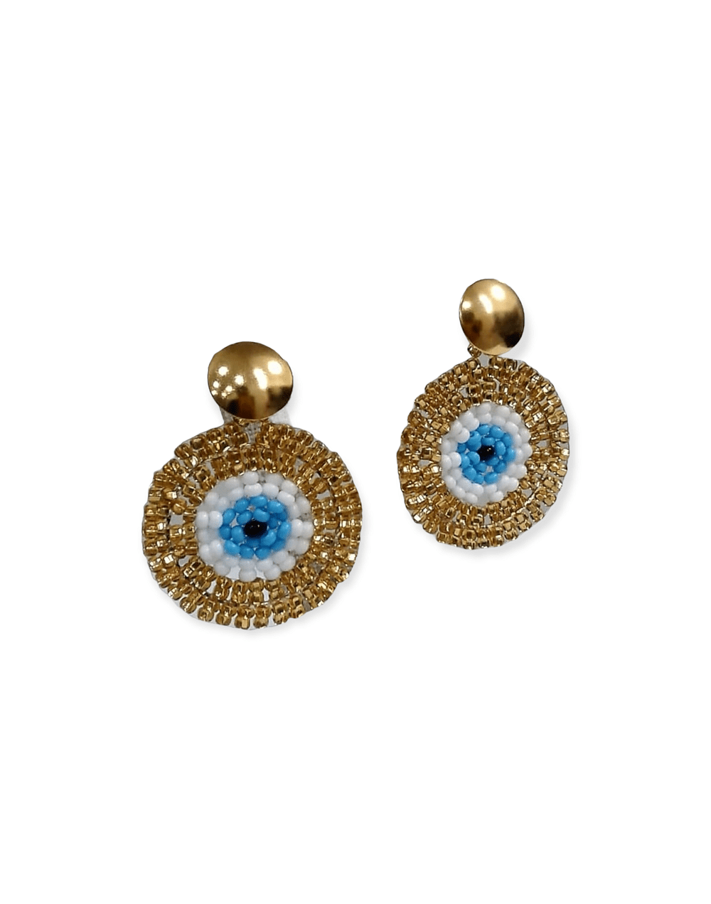 Aretes tejidos en mostacilla