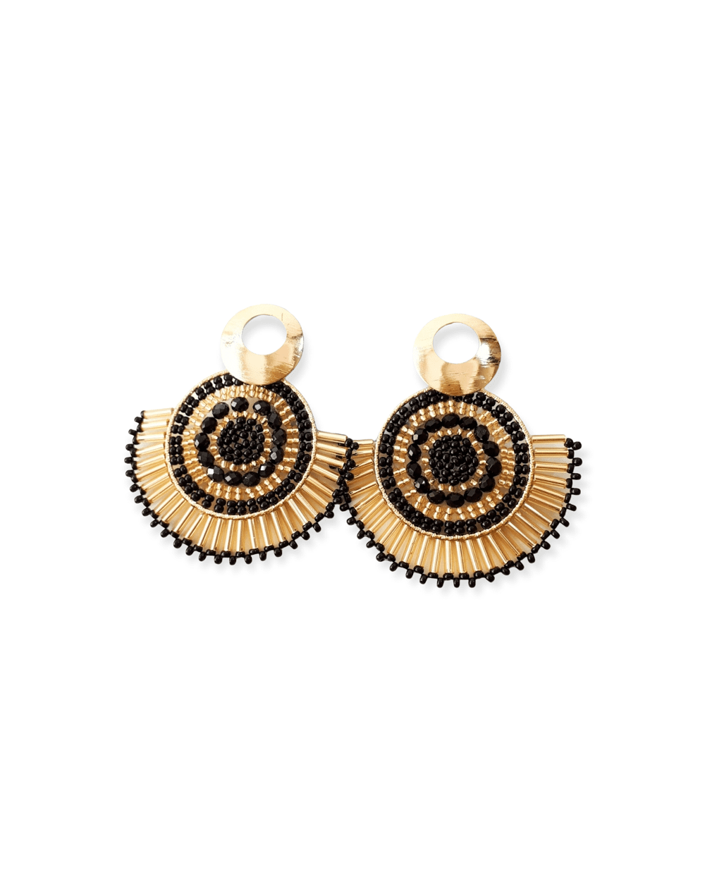 Aretes tejidos en mostacilla