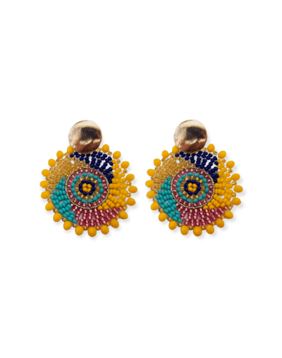 Aretes tejidos en mostacilla