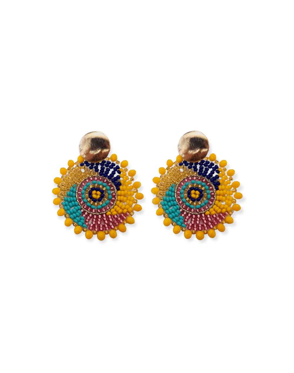 Aretes tejidos en mostacilla