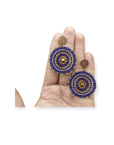 Aretes tejidos en mostacilla