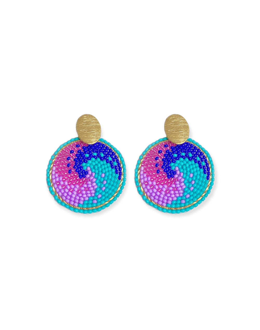 Aretes tejidos en mostacilla