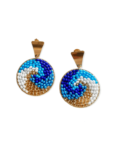 Aretes tejidos en mostacilla