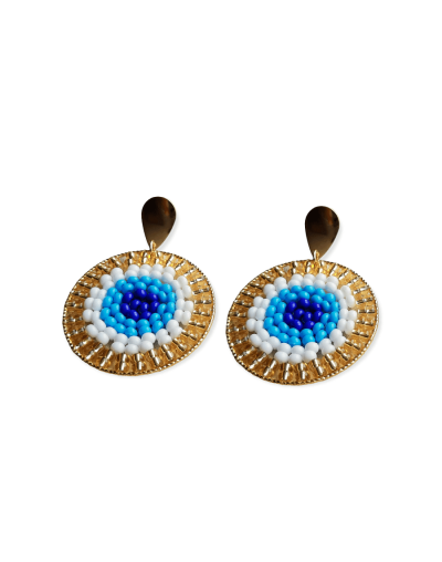 Aretes tejidos en mostacilla