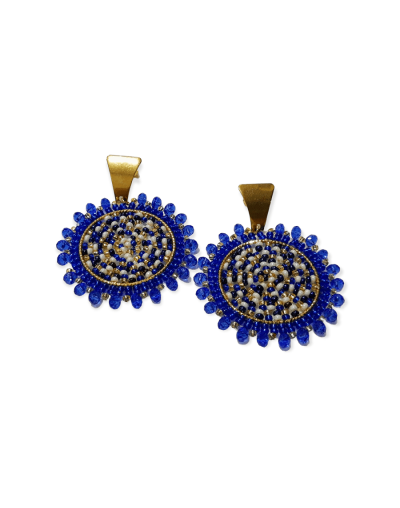 Aretes tejidos en mostacilla