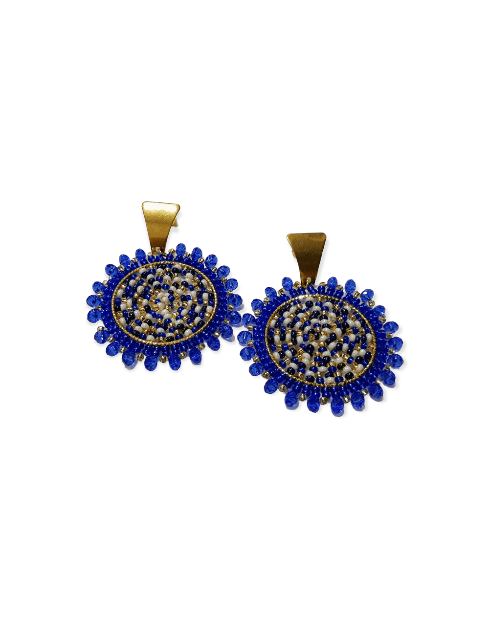 Aretes tejidos en mostacilla