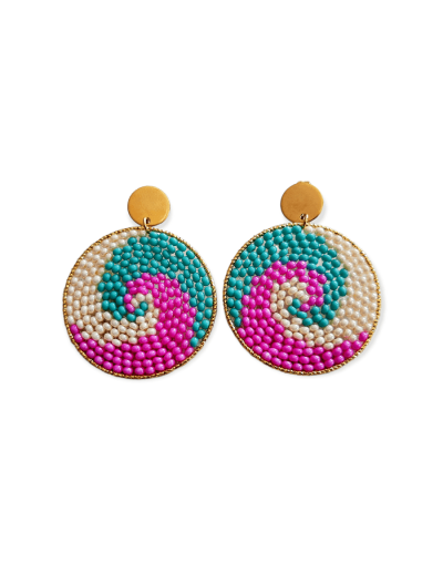 Aretes tejidos en mostacilla