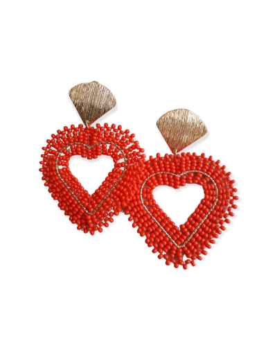 Aretes tejidos en mostacilla