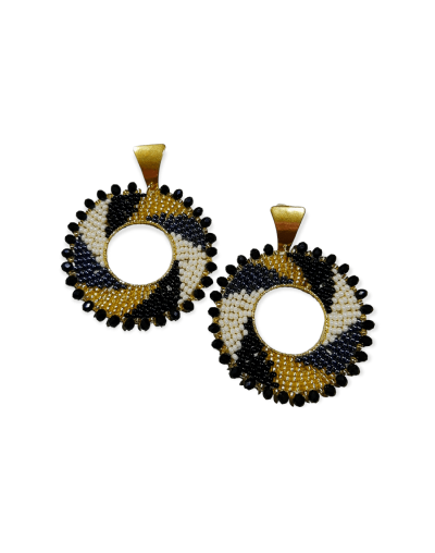 Aretes tejidos en mostacilla