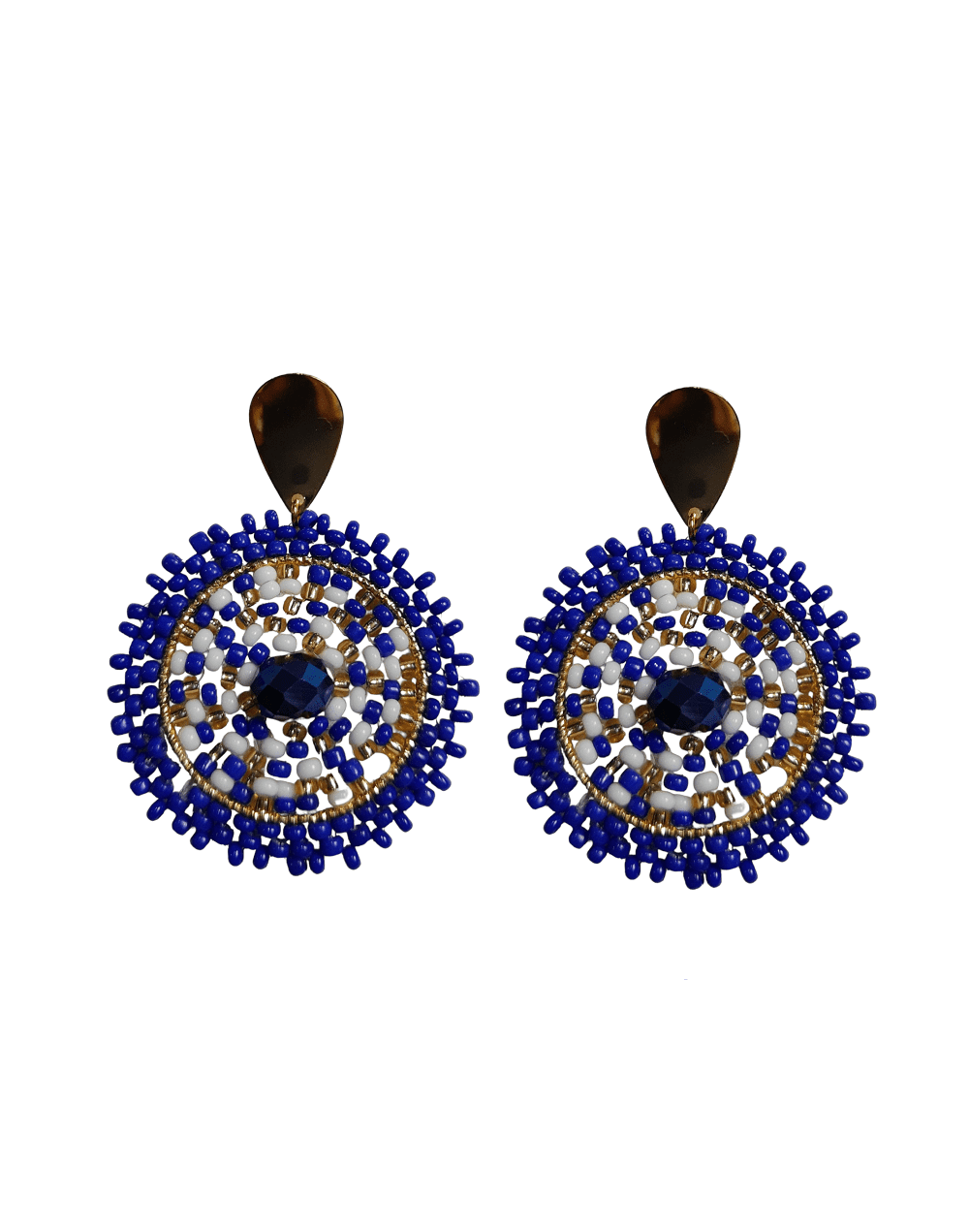 Aretes tejidos en mostacilla
