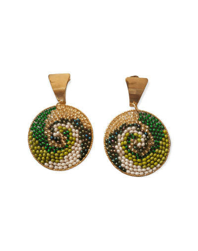 Aretes tejidos en mostacilla